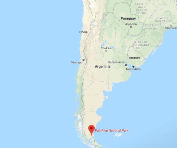 Where is Pali Aike National Park on map of Chile