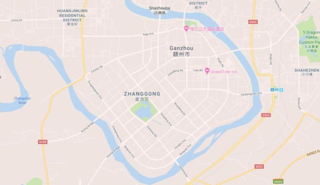 Map of Ganzhou Jiangxi