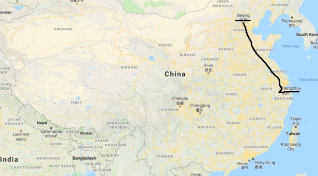 Map of Grand Canal of China