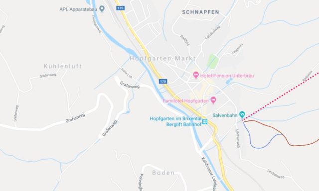 Map of Hopfgarten im Brixental
