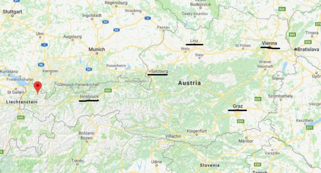 Where is Au on map of Austria
