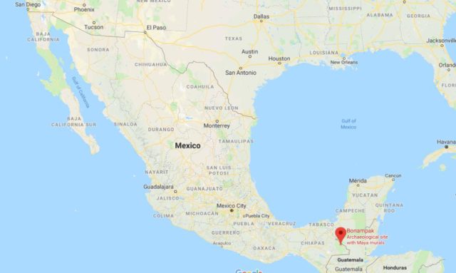 Where is Bonampak on map of Mexico