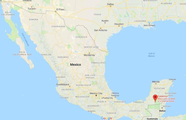Where is Calakmul on map of Mexico