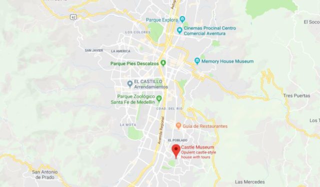 Where is Castle Museum on map of Medellin