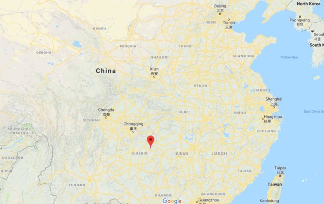 Where is Fanjing Mountain on map of China