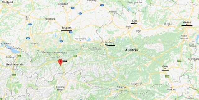 Where is Fulpmes on map of Austria