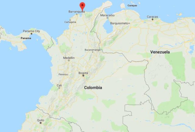 Where is Gaira on map of Colombia