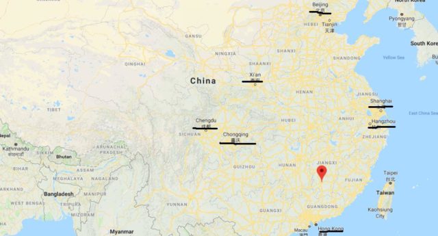 Where is Ganzhou on map of China
