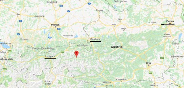 Mittersill on map of Austria