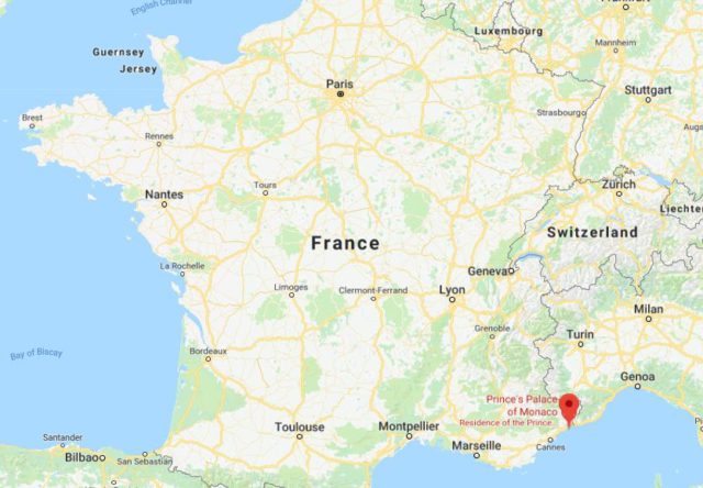 Where is Monaco on map of France