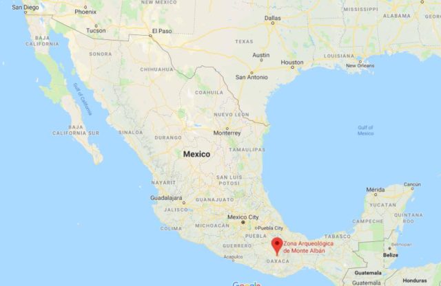 Where is Monte Alban on map of Mexico