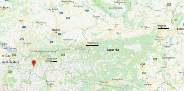 Where is Serfaus on map of Austria