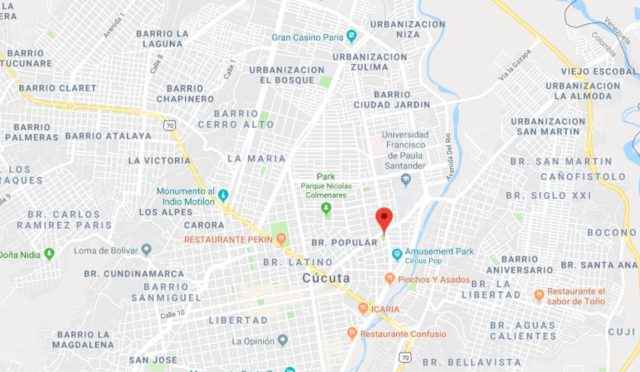 Where is Simon Bolivar Park on map of Cucuta