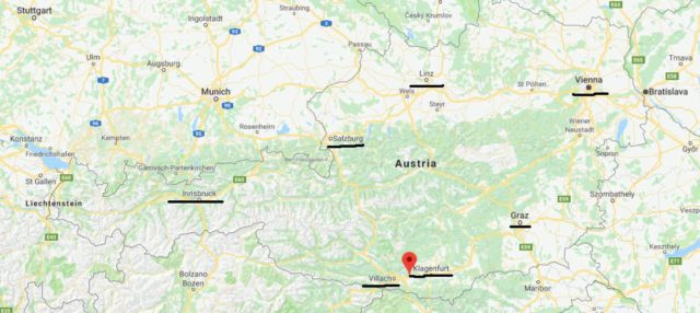 Where is Velden am Worthersee on map of Austria