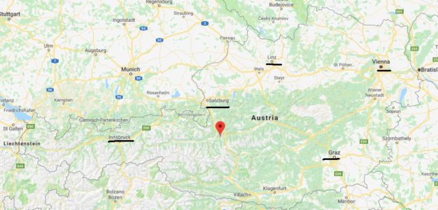 Where is Wagrain on map of Austria
