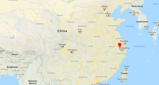 Where is West Lake on map of China