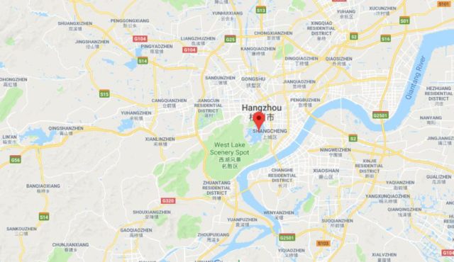 Where is West Lake on map of Hangzhou