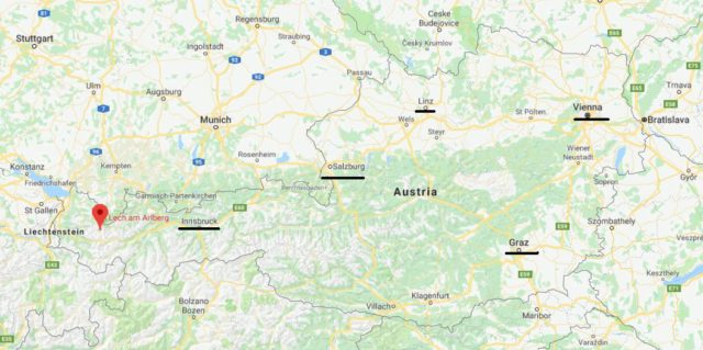 Where is Lech am Arlberg on map of Austria