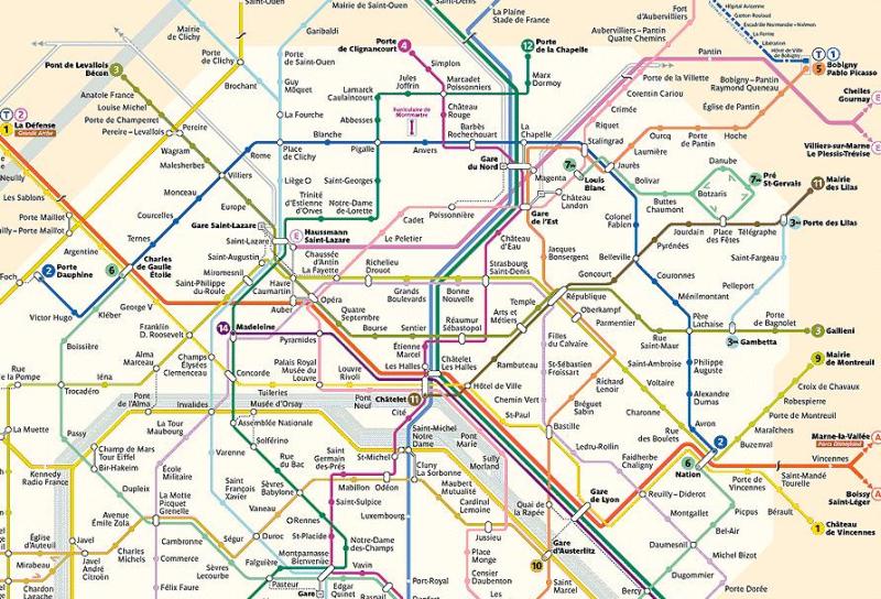 Map of Metro of Paris