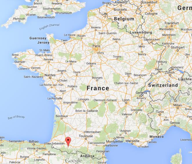 Where is Lourdes on map of France