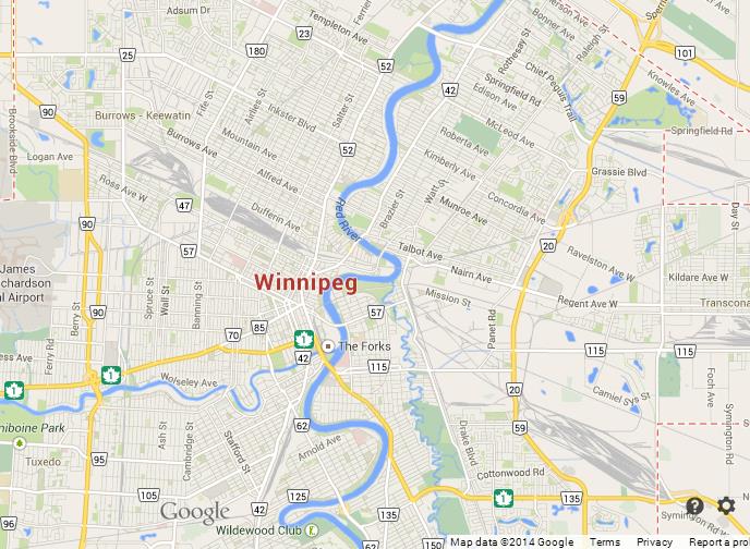 Winnipeg on Map of Canada - World Easy Guides
