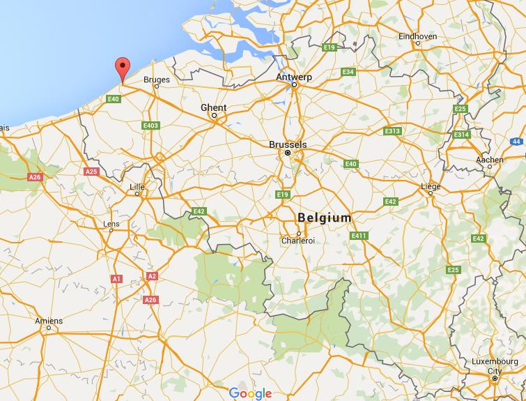 Where is Oostende on map Belgium