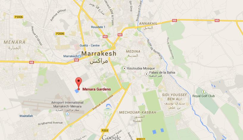 Where Menara Gardens On Map Marrakech 