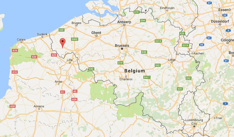 Where is Ypres on map Belgium