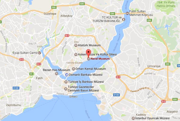 Where is Naval Museum on map Istanbul